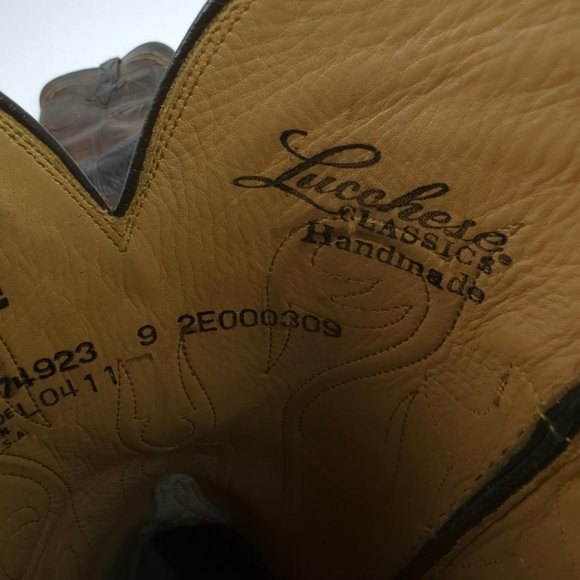 [SOLD] RARE LUCCHESE CLASSICS x KEMOSABE Sz 9 ALLIGATOR BELLY BOOTS Brown - Picture 9 of 9